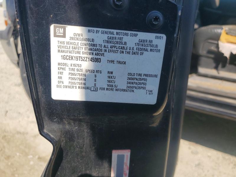 64834146 :رقم المزاد ، 1GCEK19T52Z145083 vin ، 2002 Chevrolet Silverado مزاد بيع