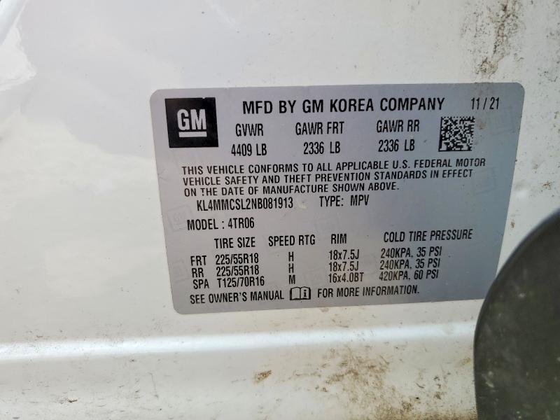 64303706 :رقم المزاد ، KL4MMCSL2NB081913 vin ، 2022 Buick Encore Gx مزاد بيع