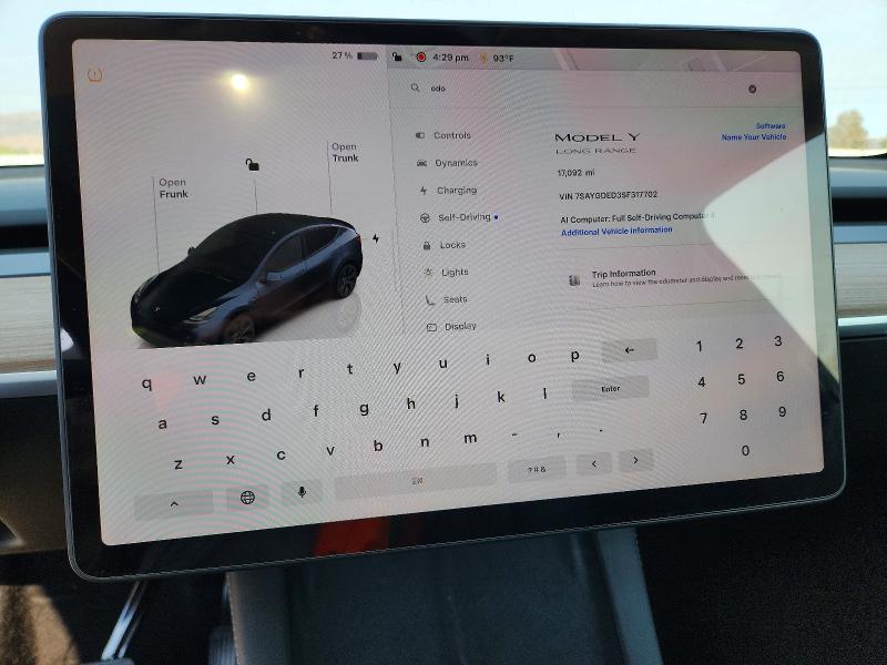 66390586 :رقم المزاد ، 7SAYGDED3SF317702 vin ، 2025 Tesla Model Y مزاد بيع