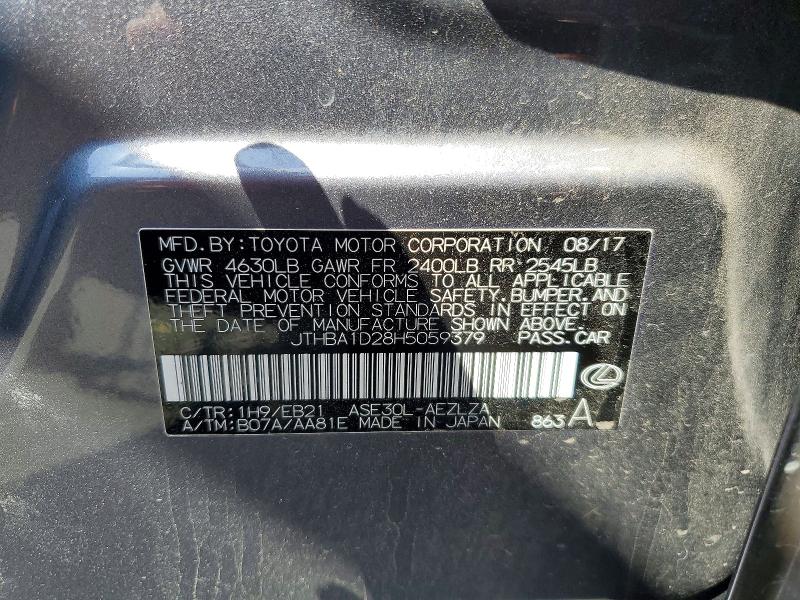 Продаж на аукціоні авто 2017 Lexus Is, vin: JTHBA1D28H5059379, номер лоту: 64650816