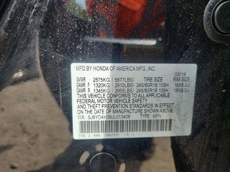 Auction sale of the 2018 Acura Mdx, vin: 5J8YD4H39JL013408, lot number: 66121446