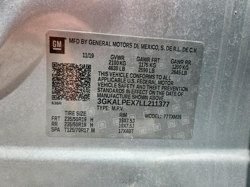 2020 Gmc Terrain მანქანა იყიდება აუქციონზე, vin: 3GKALPEX7LL211377, აუქციონის ნომერი: 64928376