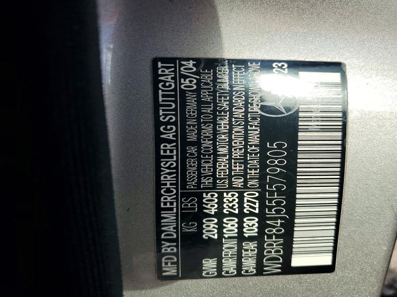 63619376 :رقم المزاد ، WDBRF84J55F579805 vin ، 2005 Mercedes-benz C مزاد بيع
