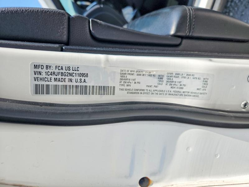 Продаж на аукціоні авто 2022 Jeep Grand Cherokee, vin: 1C4RJFBG2NC110958, номер лоту: 66207356