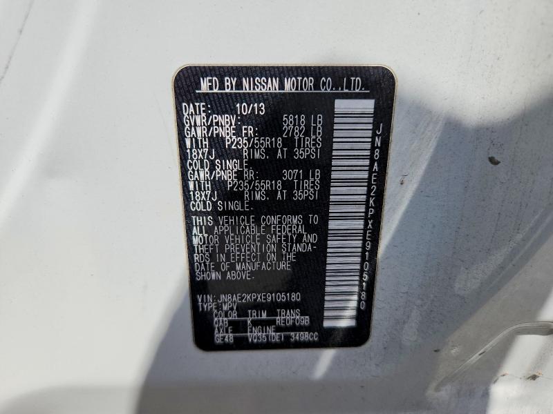 Продаж на аукціоні авто 2014 Nissan Quest, vin: JN8AE2KPXE9105180, номер лоту: 63623656