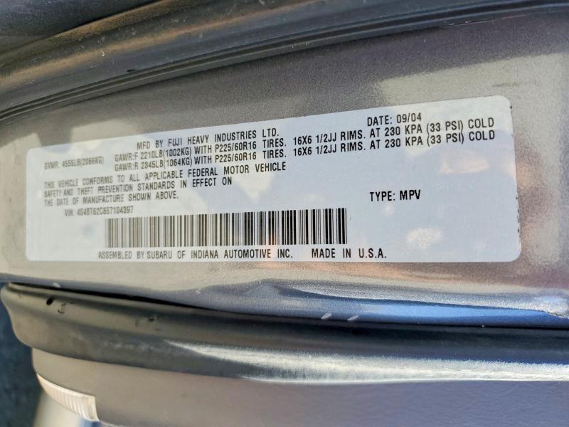 Продажа на аукционе авто 2005 Subaru Baja, vin: 4S4BT62C657104397, номер лота: 64857316