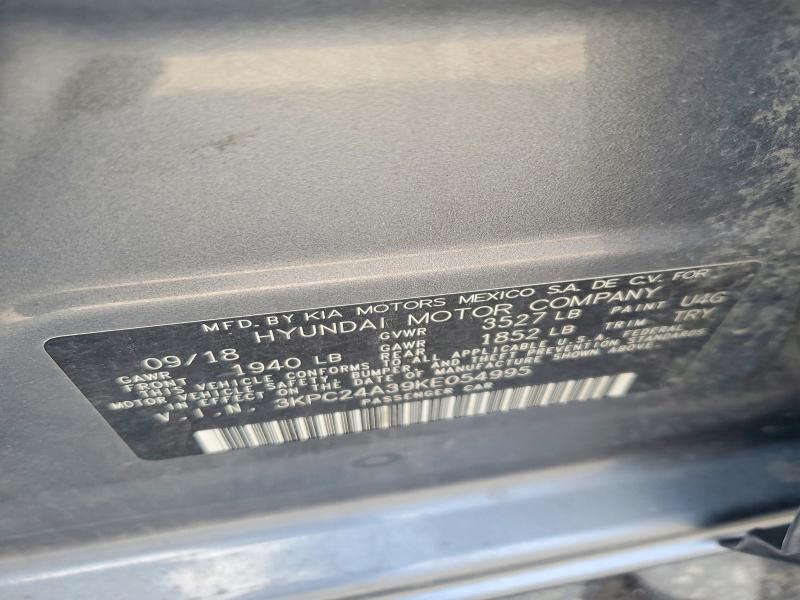 2019 Hyundai Accent მანქანა იყიდება აუქციონზე, vin: 3KPC24A39KE054995, აუქციონის ნომერი: 65671326