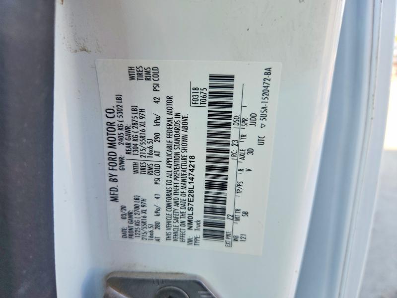 Aukcja sprzedaży 2020 Ford Transit Connect, vin: NM0LS7E28L1474218, numer aukcji: 64211056