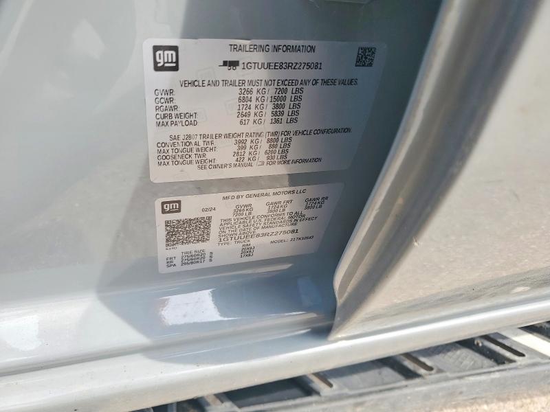 Продаж на аукціоні авто 2024 Gmc Sierra, vin: 1GTUUEE83RZ275081, номер лоту: 64329306