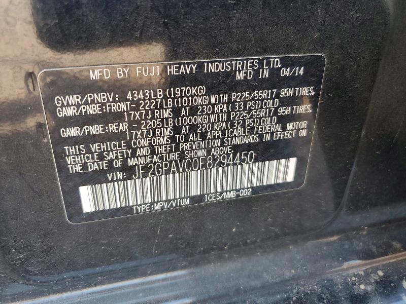 Aukcja sprzedaży 2014 Subaru Xv Crosstrek, vin: JF2GPAVC0E8294450, numer aukcji: 63578746