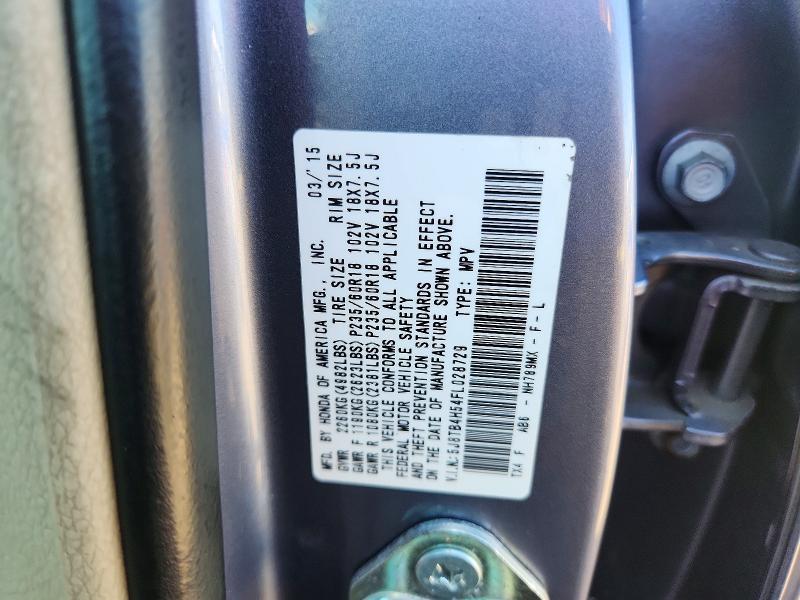 Auction sale of the 2015 Acura Rdx, vin: 5J8TB4H54FL028729, lot number: 64361646