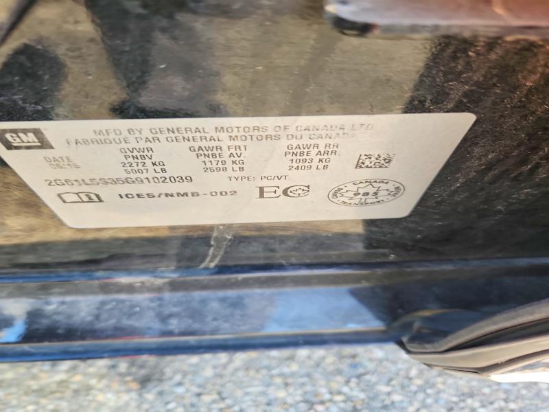 66274766 :رقم المزاد ، 2G61L5S35G9102039 vin ، 2016 Cadillac Xts مزاد بيع