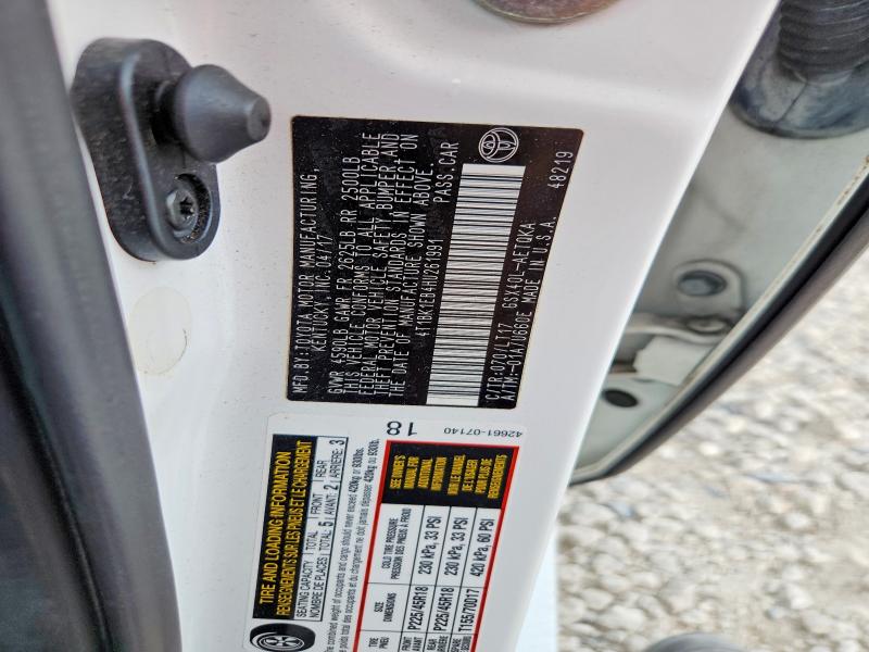 65207246 :رقم المزاد ، 4T1BK1EB4HU261991 vin ، 2017 Toyota Avalon مزاد بيع