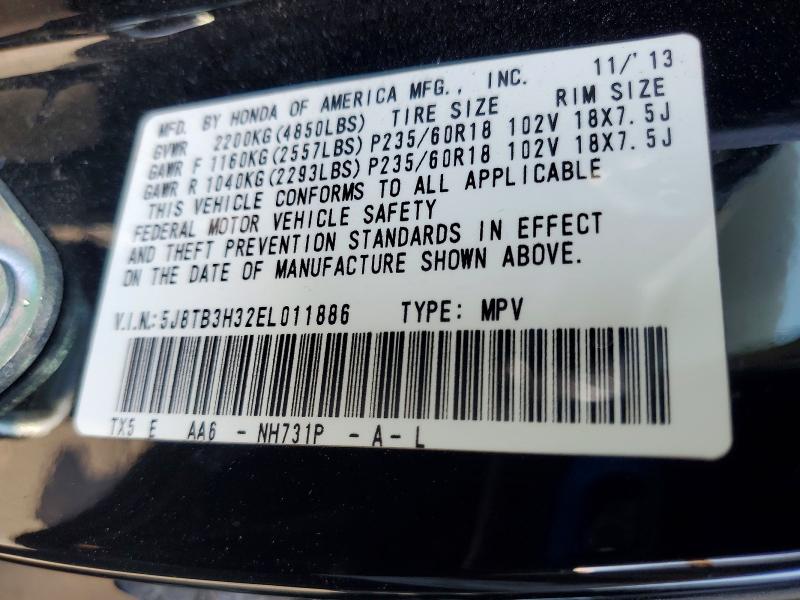 2014 Acura Rdx მანქანა იყიდება აუქციონზე, vin: 5J8TB3H32EL011886, აუქციონის ნომერი: 63916356
