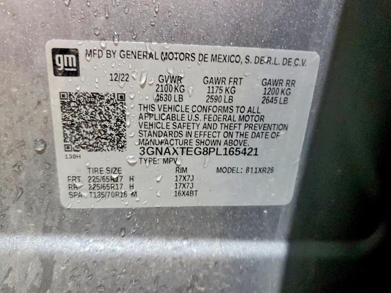 Aukcja sprzedaży 2023 Chevrolet Equinox, vin: 3GNAXTEG8PL165421, numer aukcji: 64026456
