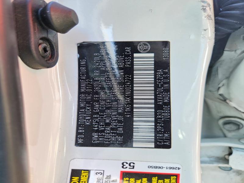 66504176 :رقم المزاد ، 4T1K61AK1NU024722 vin ، 2022 Toyota Camry مزاد بيع