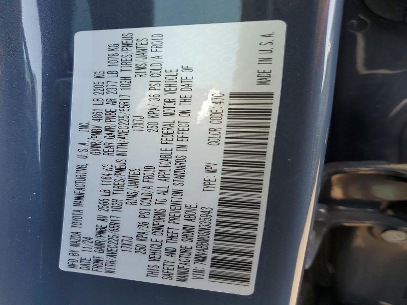 64345536 :رقم المزاد ، 7MMVABBM0SN335943 vin ، 2025 Mazda Cx-50 مزاد بيع