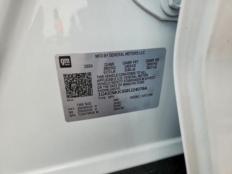 2024 Gmc Acadia მანქანა იყიდება აუქციონზე, vin: 1GKENKKS6RJ240764, აუქციონის ნომერი: 63690656
