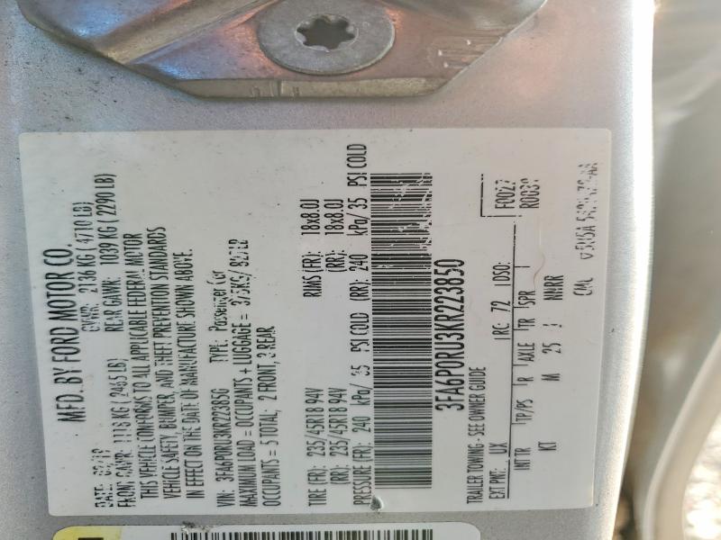 Aukcja sprzedaży 2019 Ford Fusion, vin: 3FA6P0RU3KR223850, numer aukcji: 64384566