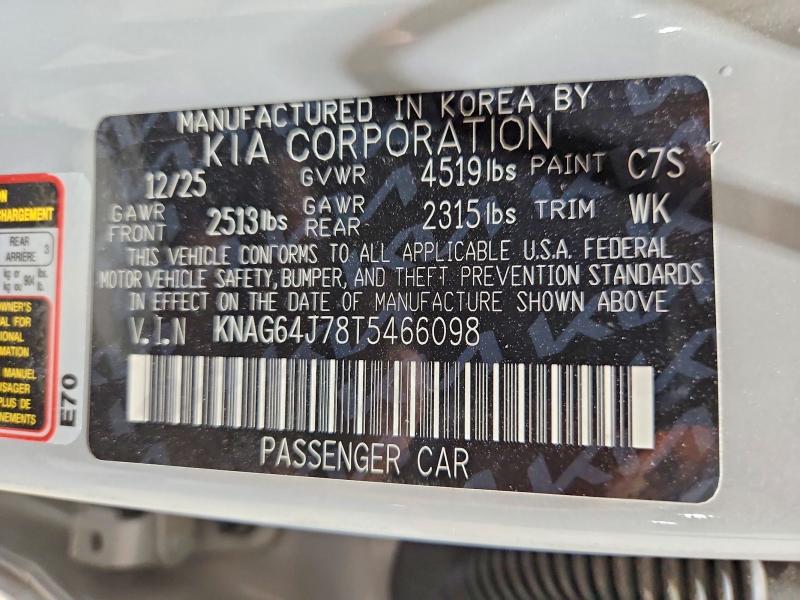 Продаж на аукціоні авто 2026 Kia K5, vin: KNAG64J78T5466098, номер лоту: 66550286