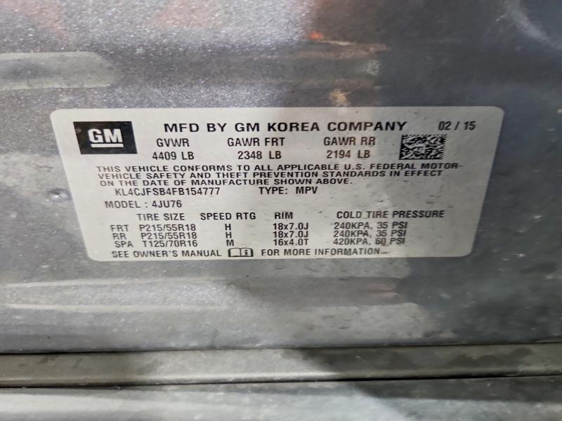 Продажа на аукционе авто 2015 Buick Encore, vin: KL4CJFSB4FB154777, номер лота: 66632366