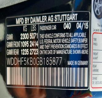 Продажа на аукционе авто 2016 Mercedes-benz E, vin: WDDHF5KB0GB185877, номер лота: 63382146