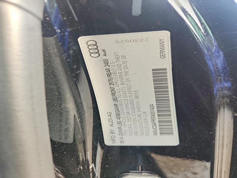 2015 Audi S5 მანქანა იყიდება აუქციონზე, vin: WAUCGAFR5FA001424, აუქციონის ნომერი: 64155766