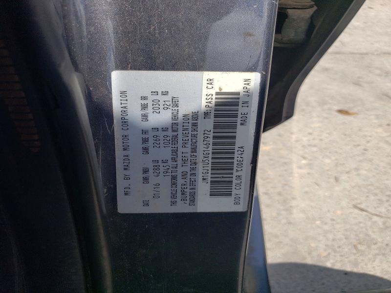 65460416 :رقم المزاد ، JM1GJ1U5XG1467972 vin ، 2016 Mazda 6 مزاد بيع