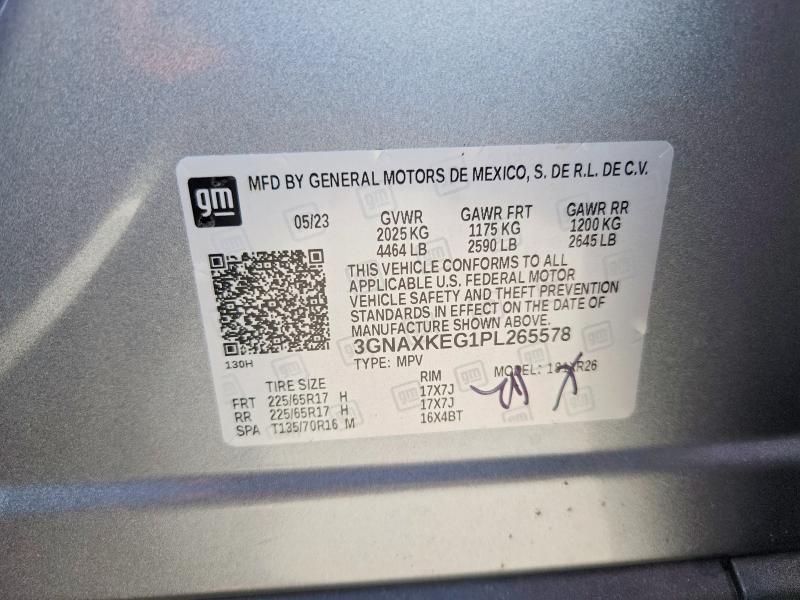 2023 Chevrolet Equinox მანქანა იყიდება აუქციონზე, vin: 3GNAXKEG1PL265578, აუქციონის ნომერი: 66990936