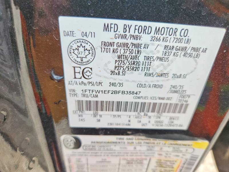 Aukcja sprzedaży 2011 Ford F150, vin: 1FTFW1EF2BFB35847, numer aukcji: 63551316