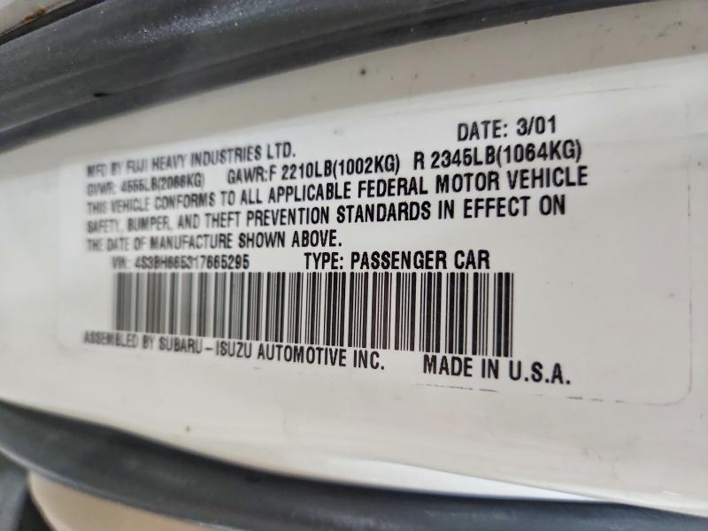 66544896 :رقم المزاد ، 4S3BH665317665295 vin ، 2001 Subaru Legacy مزاد بيع