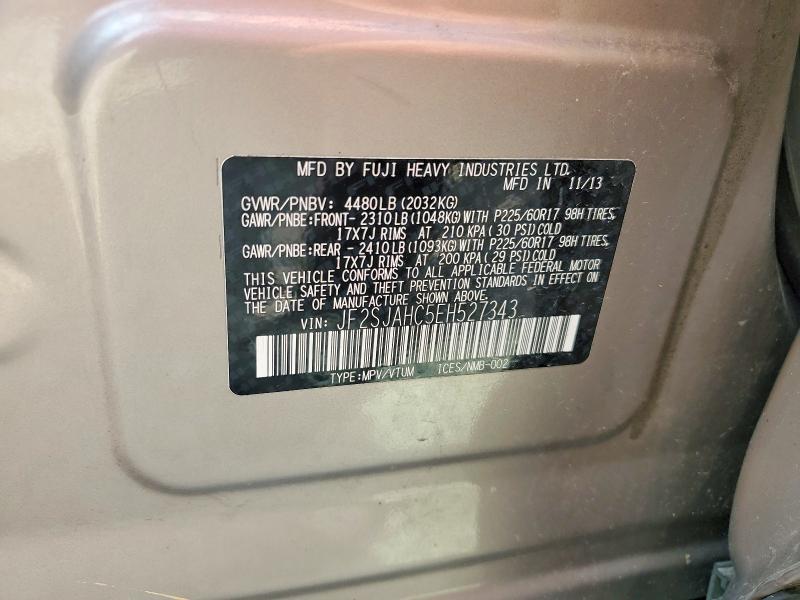 Aukcja sprzedaży 2014 Subaru Forester, vin: JF2SJAHC5EH527343, numer aukcji: 67253696
