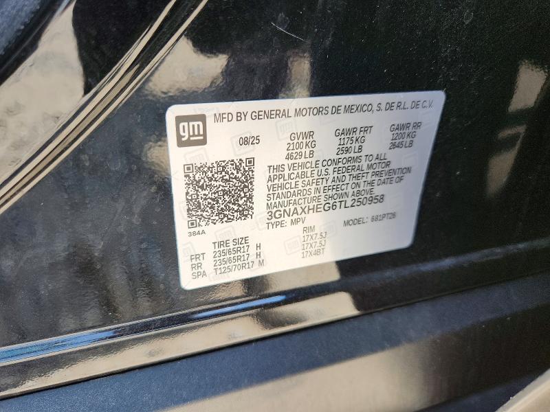 63474146 :رقم المزاد ، 3GNAXHEG6TL250958 vin ، 2026 Chevrolet Equinox مزاد بيع