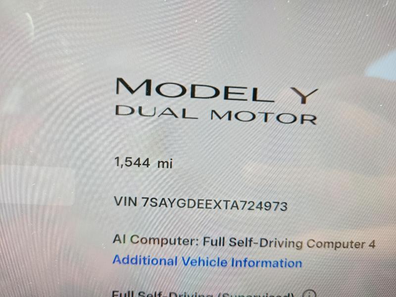 Aukcja sprzedaży 2026 Tesla Model Y, vin: 7SAYGDEEXTA724973, numer aukcji: 66437176
