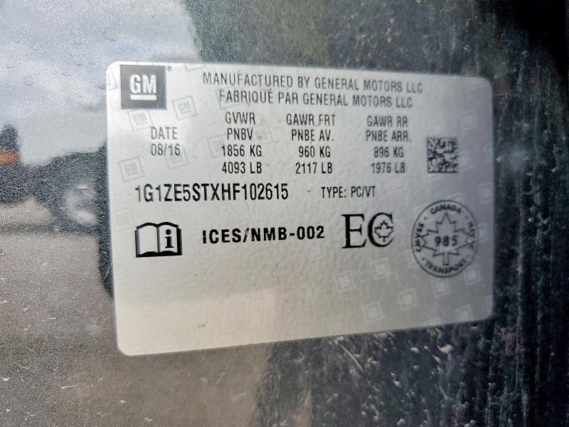 65175656 :رقم المزاد ، 1G1ZE5STXHF102615 vin ، 2017 Chevrolet Malibu مزاد بيع