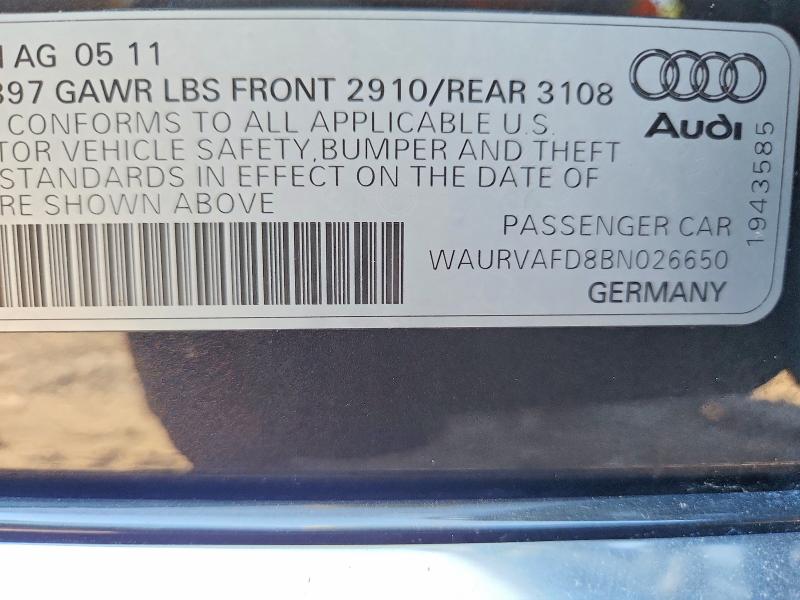 Aukcja sprzedaży 2011 Audi A8, vin: WAURVAFD8BN026650, numer aukcji: 66395196