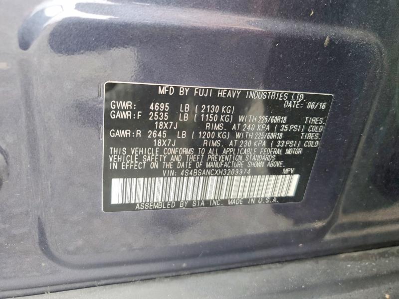 Продаж на аукціоні авто 2017 Subaru Outback, vin: 4S4BSANCXH3209974, номер лоту: 67067606