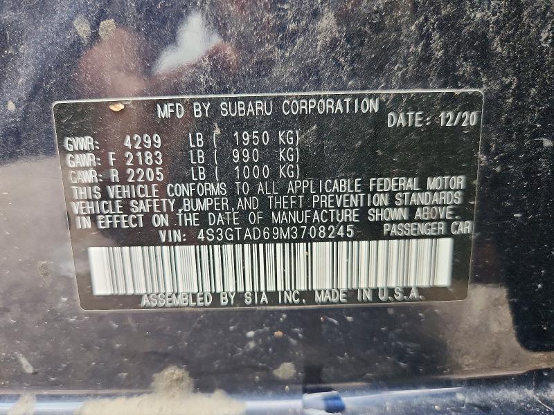 Aukcja sprzedaży 2021 Subaru Impreza, vin: 4S3GTAD69M3708245, numer aukcji: 64412216
