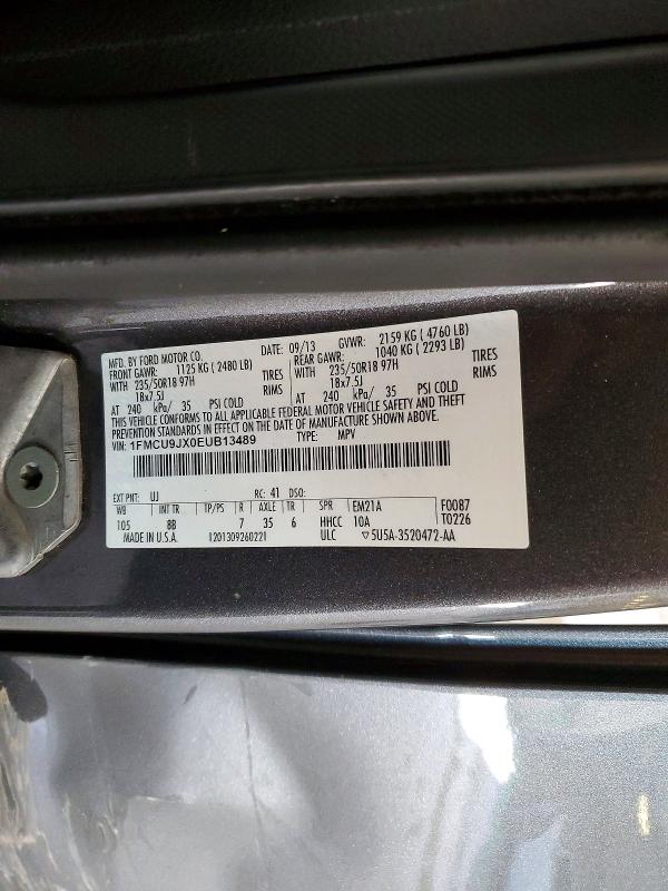 Aukcja sprzedaży 2014 Ford Escape, vin: 1FMCU9JX0EUB13489, numer aukcji: 66718896