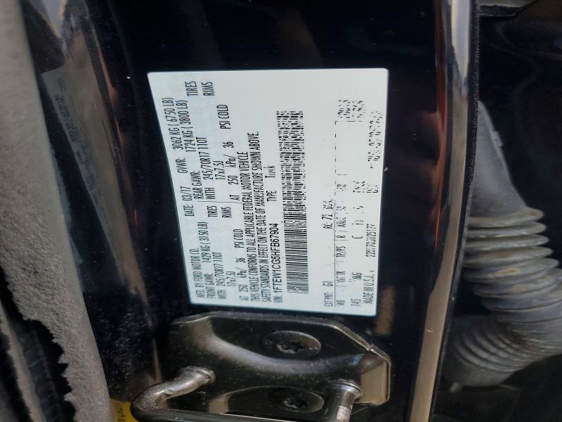 64418766 :رقم المزاد ، 1FTEW1CG5HFB67904 vin ، 2017 Ford F150 مزاد بيع
