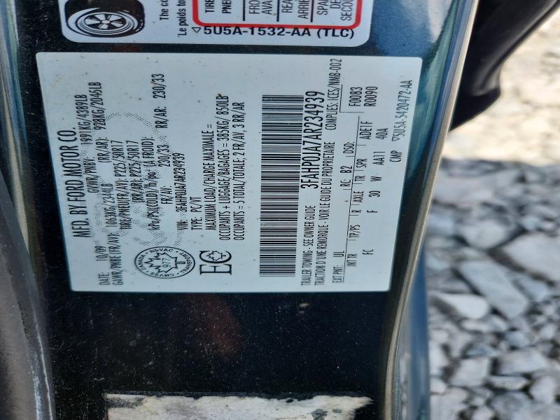 66641856 :رقم المزاد ، 3FAHP0JA7AR234939 vin ، 2010 Ford Fusion مزاد بيع