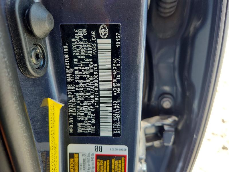 Продаж на аукціоні авто 2019 Toyota Avalon Hybrid, vin: 4T1B21FB3KU006206, номер лоту: 64132886