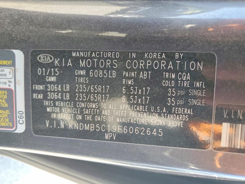 Aukcja sprzedaży 2015 Kia Sedona, vin: KNDMB5C19F6062645, numer aukcji: 63880366