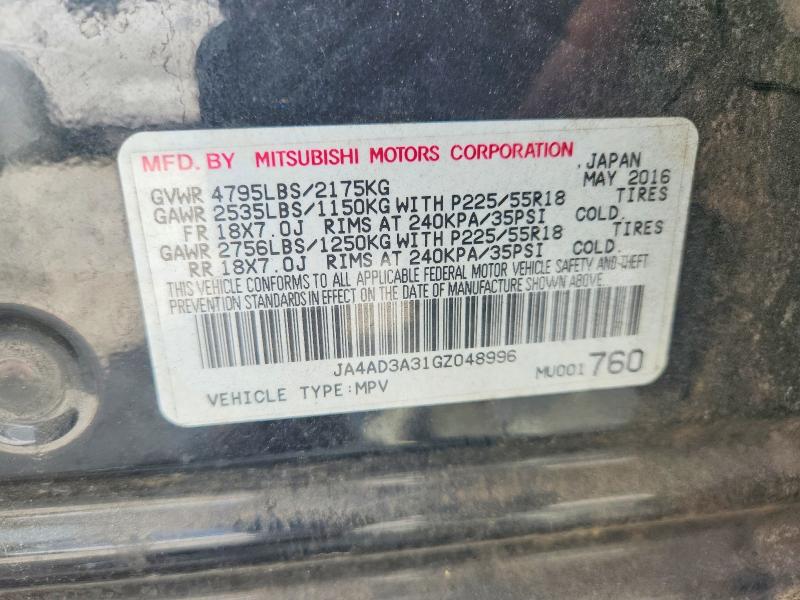 Aukcja sprzedaży 2016 Mitsubishi Outlander, vin: JA4AD3A31GZ048996, numer aukcji: 65026596