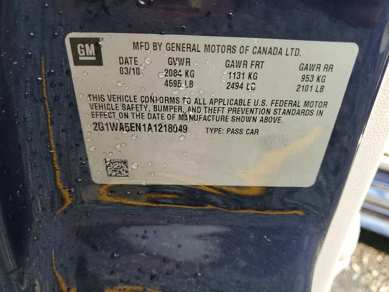 66790666 :رقم المزاد ، 2G1WA5EN1A1218049 vin ، 2010 Chevrolet Impala مزاد بيع