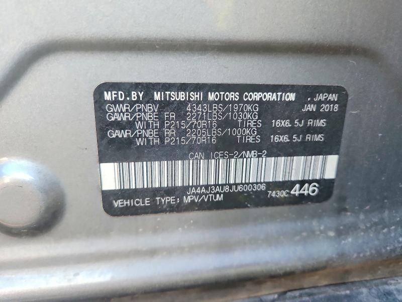 Auction sale of the 2018 Mitsubishi Rvr, vin: JA4AJ3AU8JU600306, lot number: 66432166