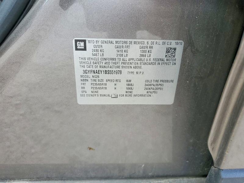 Продаж на аукціоні авто 2011 Cadillac Srx, vin: 3GYFNAEY1BS551978, номер лоту: 65138586
