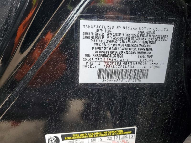 2026 Nissan Kicks მანქანა იყიდება აუქციონზე, vin: 3N8AP6DA3TL371896, აუქციონის ნომერი: 63952446