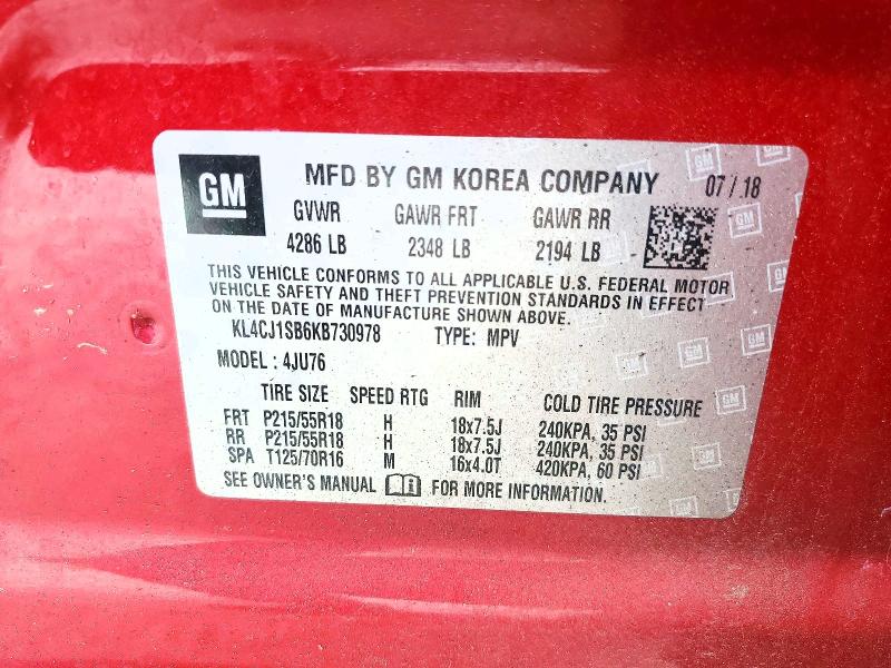 Продаж на аукціоні авто 2019 Buick Encore, vin: KL4CJ1SB6KB730978, номер лоту: 64567346