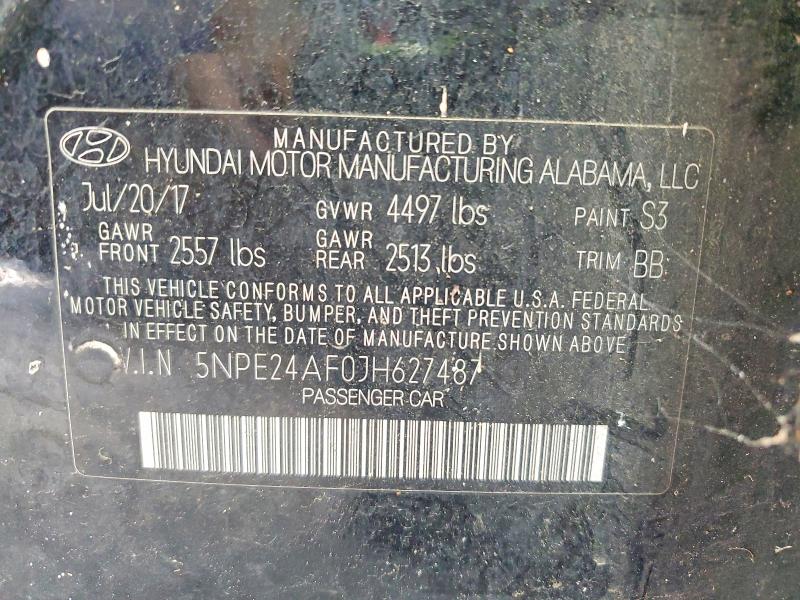 Aukcja sprzedaży 2018 Hyundai Sonata, vin: 5NPE24AF0JH627487, numer aukcji: 64393746